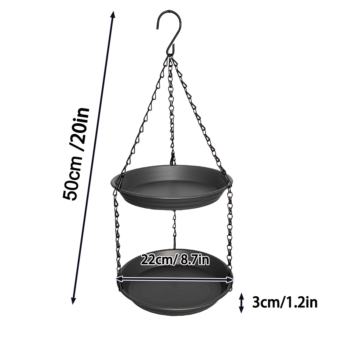 Double-layer hanging bird feeder