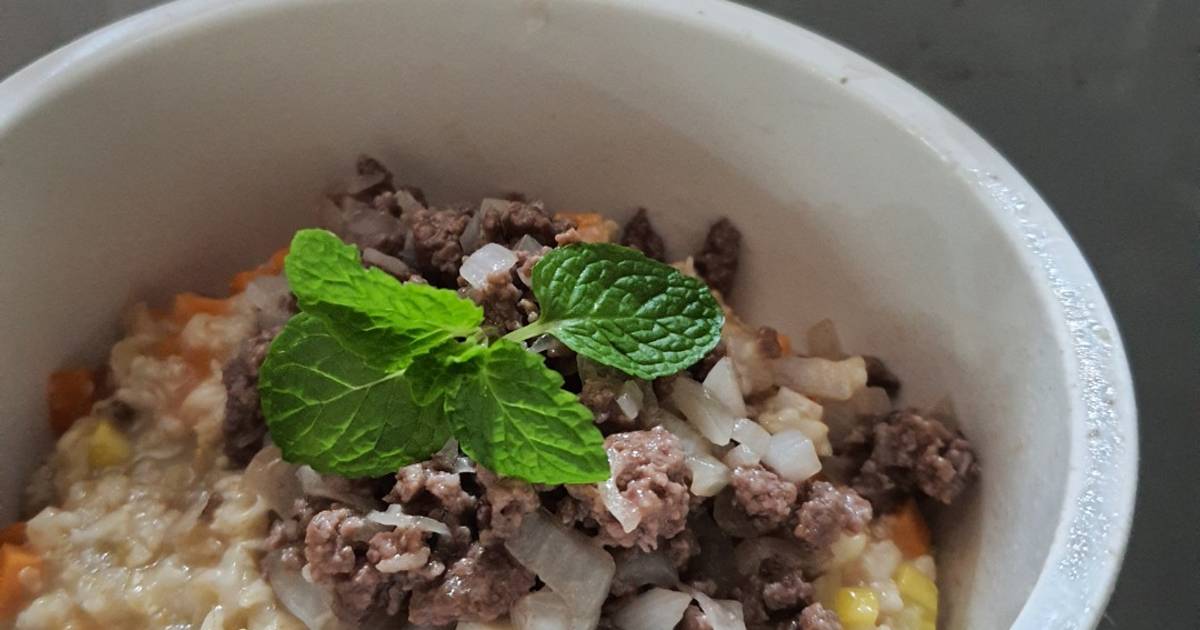 Cháo yến mạch cà rốt bò băm