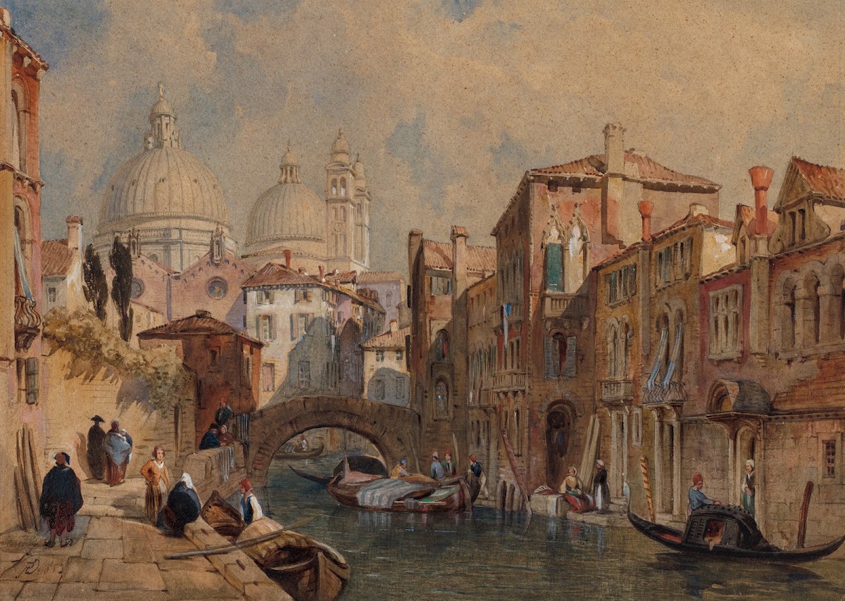 View of Venice The Dome of Santa Maria della Salute Seen from the Rear of the Da