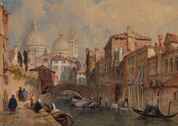 View of Venice The Dome of Santa Maria della Salute Seen from the Rear of the Da