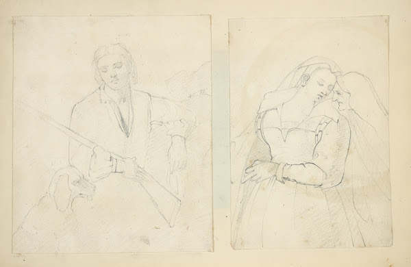 Young man with dog Young woman with older woman 1840