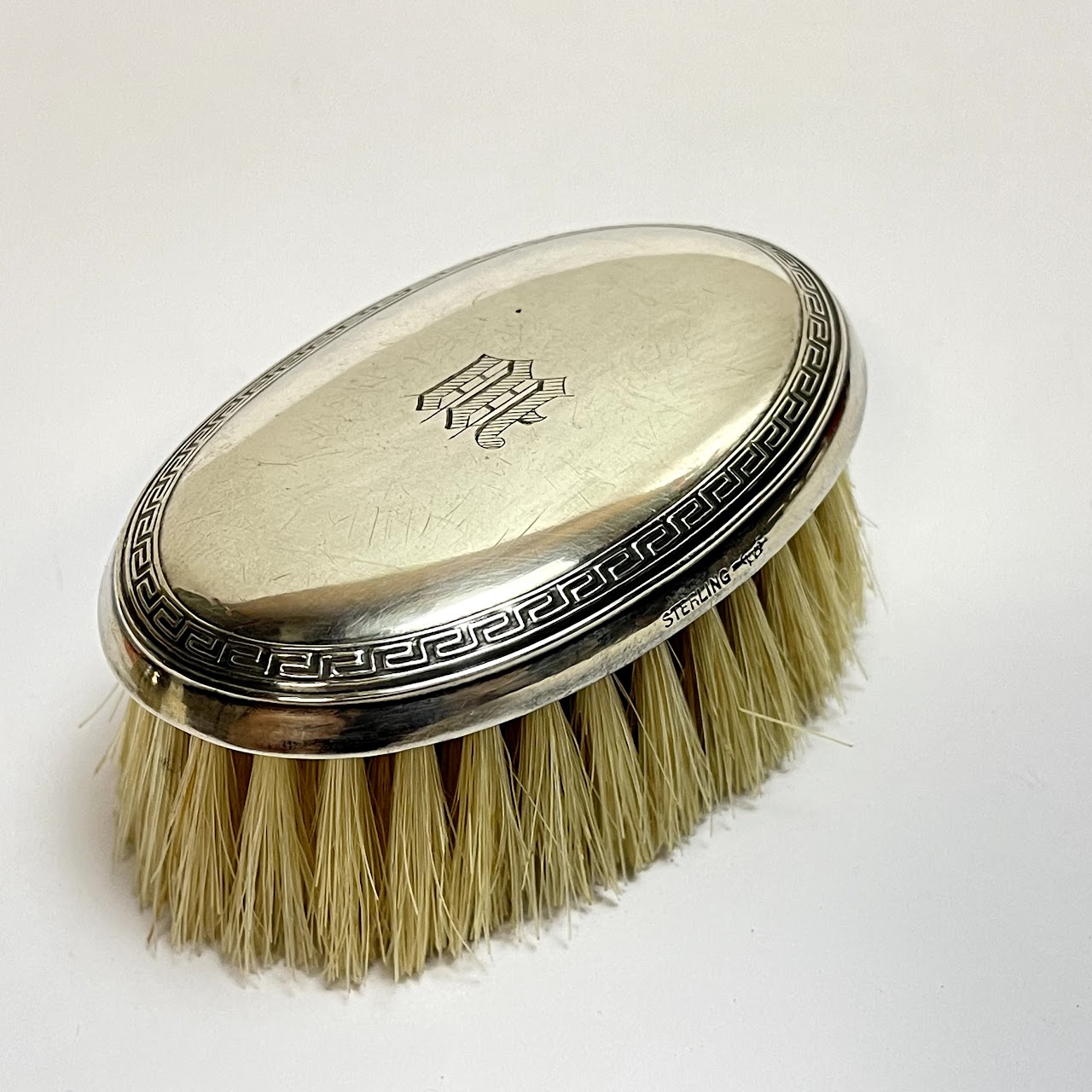 Sterling Silver Vintage Military Hair Brush Pair