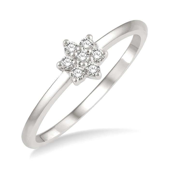Stackable Flower Petite Diamond Fashion Ring