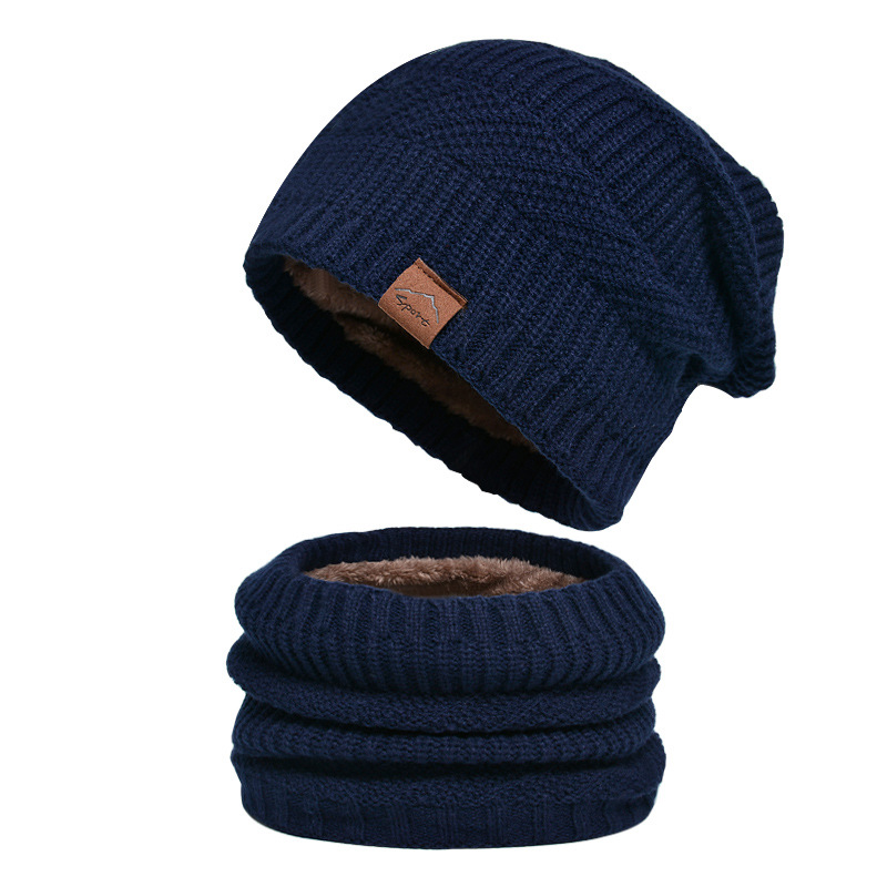 Strickmütze und Schal Set, gefüttert, Winter