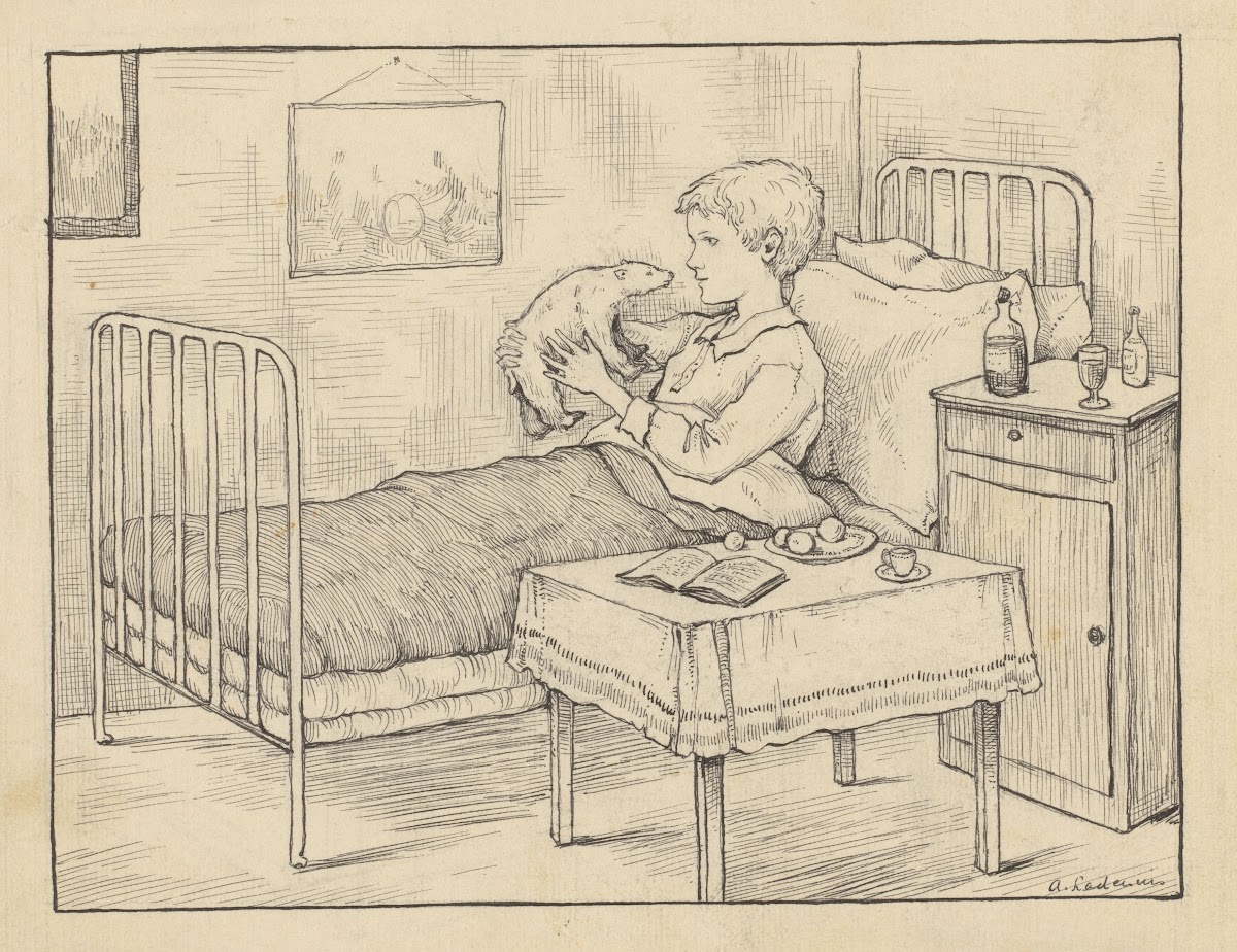 Jongen met een speelgoedijsbeer