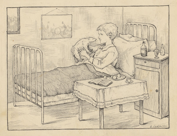 Jongen met een speelgoedijsbeer
