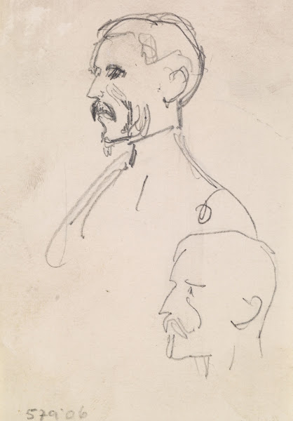 Two Head Studies in Profile 1855 65