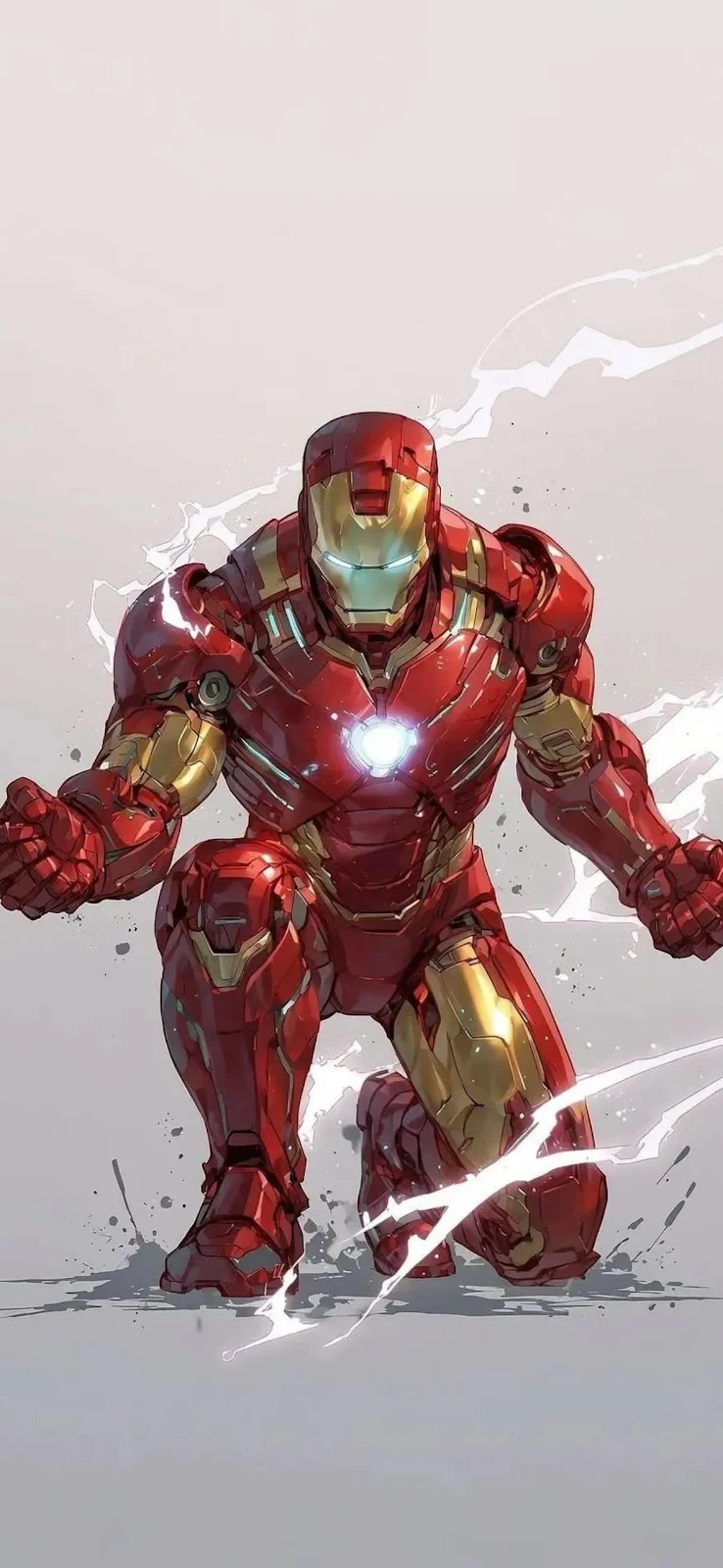 Iron Man Superhero Landing - Comic Book Art Full HD iPhone Wallpaper (1179x2556)
