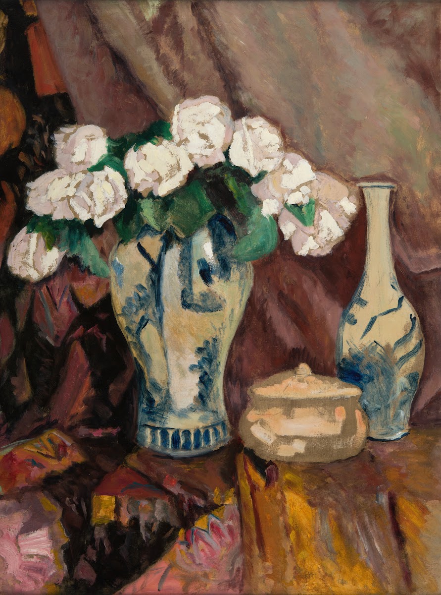 Still Life with White Roses in a Vase 1919