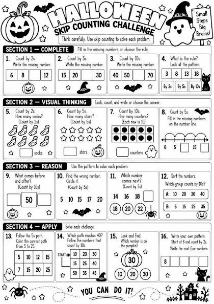 HALLOWEEN SKIP COUNTING CHALLENGE