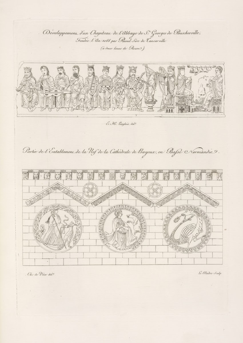 Développement dun chapiteau de labbaye de St Georges de Boscherville  partie de