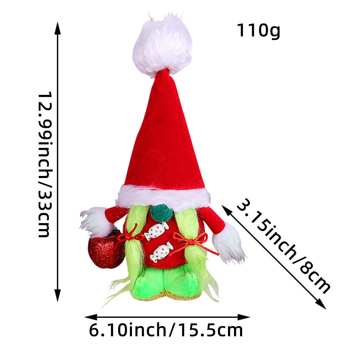 Christmas Gnome with Knitted Hat and Antlers