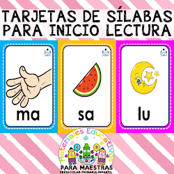 Tarjetas de sílabas para inicio lectura