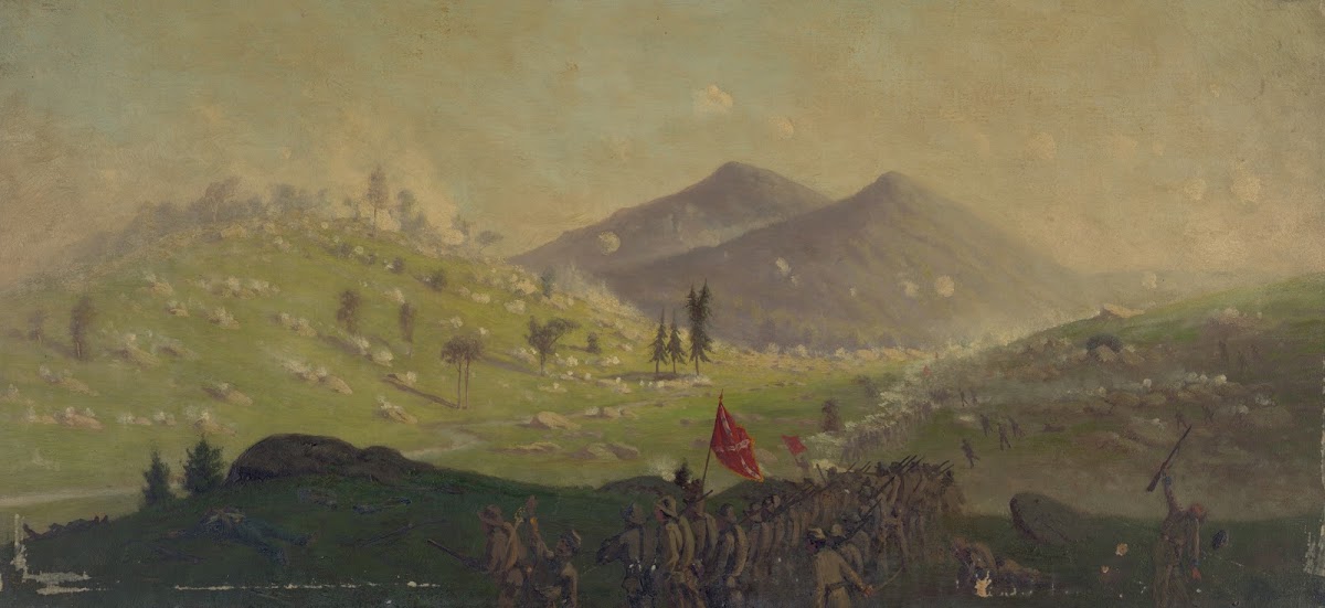 Attack on Little Round Top held by the 5th Corps commanded by General Sykes 1865