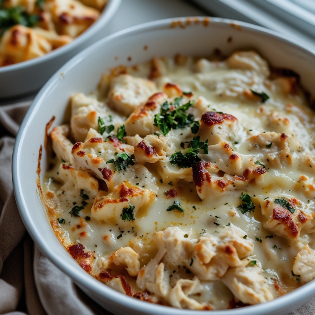 High-Protein Chicken Alfredo Bake for Easy Low-Carb Meal Prep – Quick & Delicious