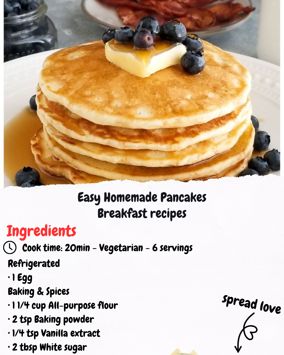 Easy Homemade Pancakes Breakfast recipes