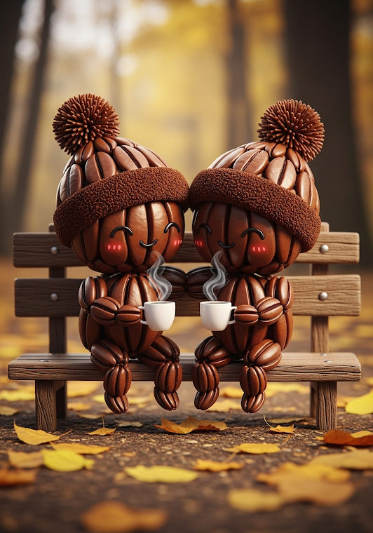 Coffee Bean Figurines Autumn