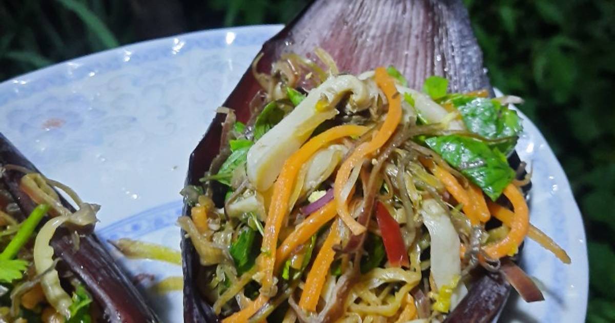 Nộm nấm đùi gà hoa chuối