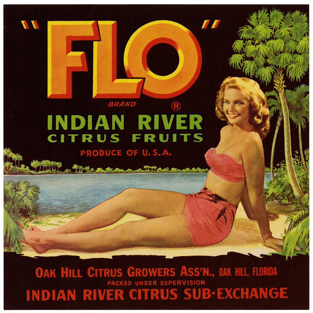 Flo Brand Citrus Label 1940s