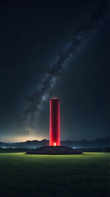Ruins of an Ancient Tower Under the Milky Way - Free mobile Wallpaper