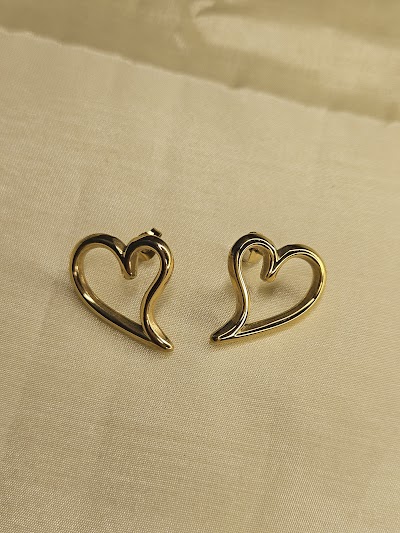 Lined Heart Earrings