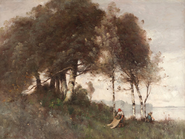 Paysage aux lavandières After 1870