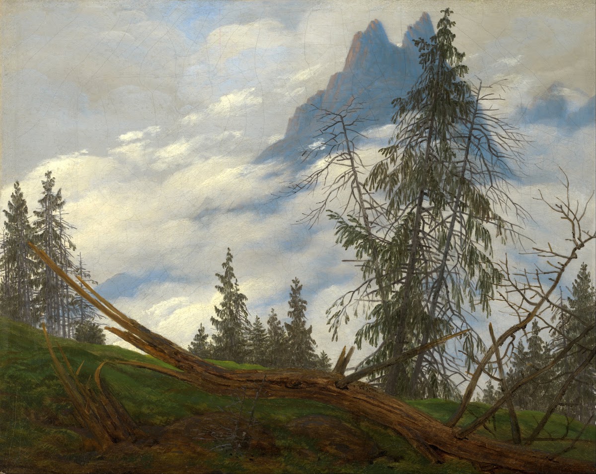 Mountain Peak with Drifting Clouds circa 1835