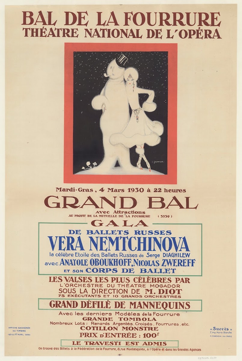 Bal de la Fourrure 4 mars 1930 Théâtre national de lOpéra 1930