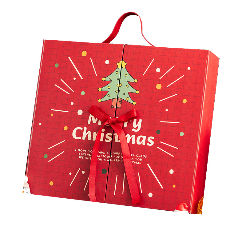 Christmas Advent Calendar Gift Box, 24 Compartments, Fabric