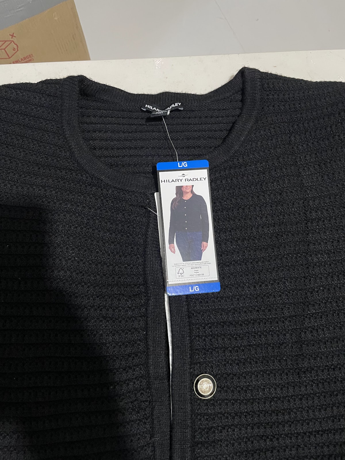 HR Cardigan Black L #1433