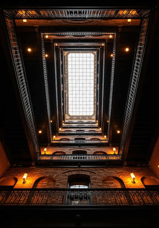 Historic Brick Atrium Staircase