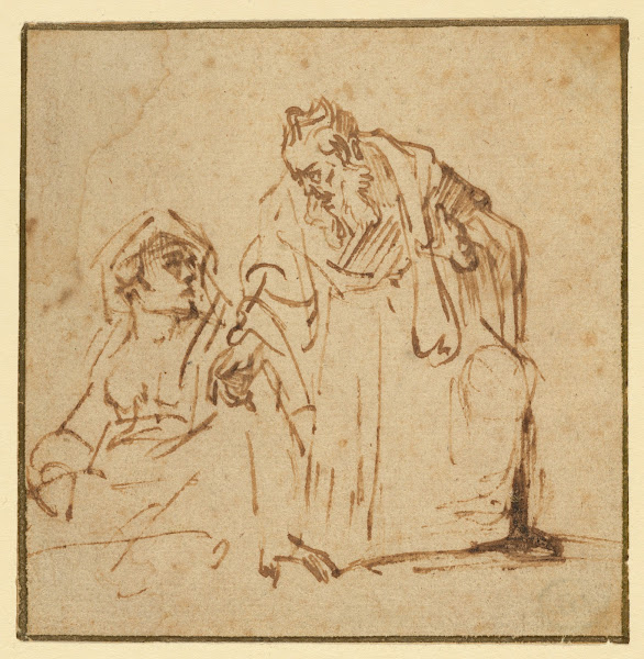 Study of a Man Talking to a Woman Seated on the Left 16351636