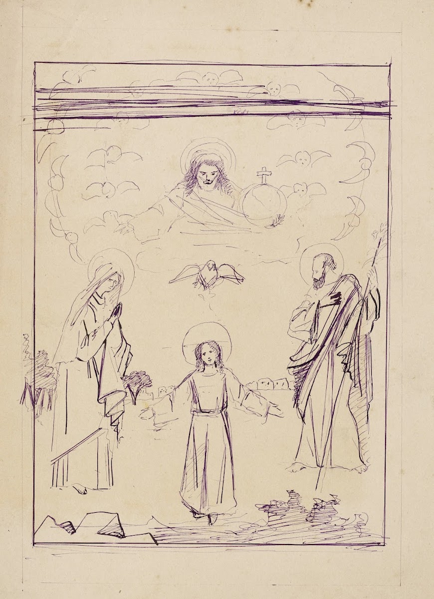 Etude pour un tableau de la Sainte Famille 1900