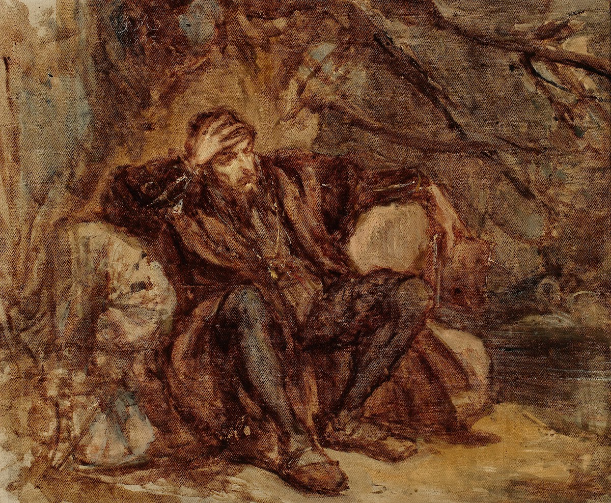 Sigismund Augustus in the Vilnius garden sketch 1865