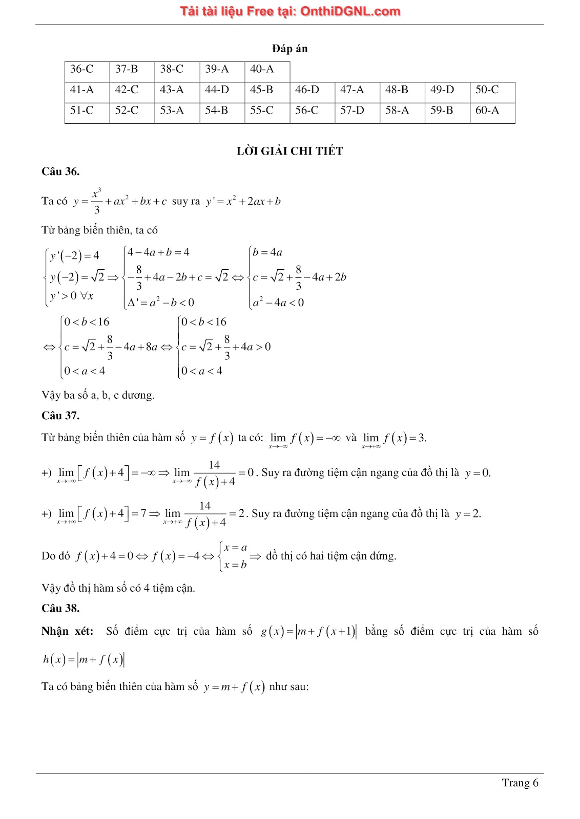 475 bài tập môn Toán - Ôn thi ĐGTD ĐH Bách Khoa Hà Nội Phần 10