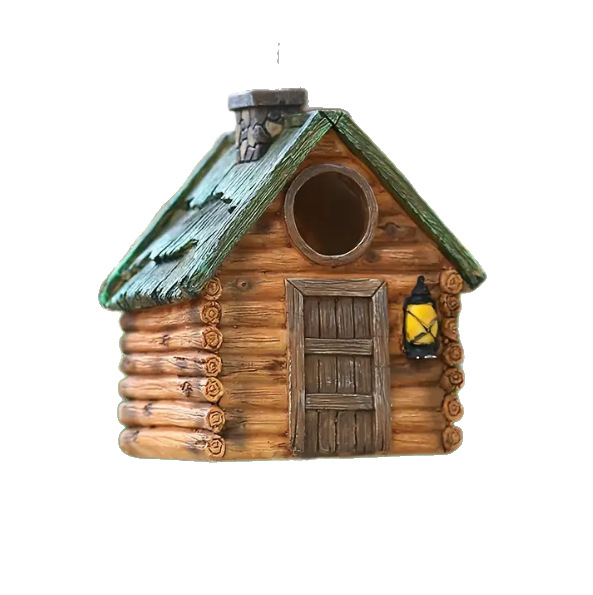 Resin birdhouse, hanging