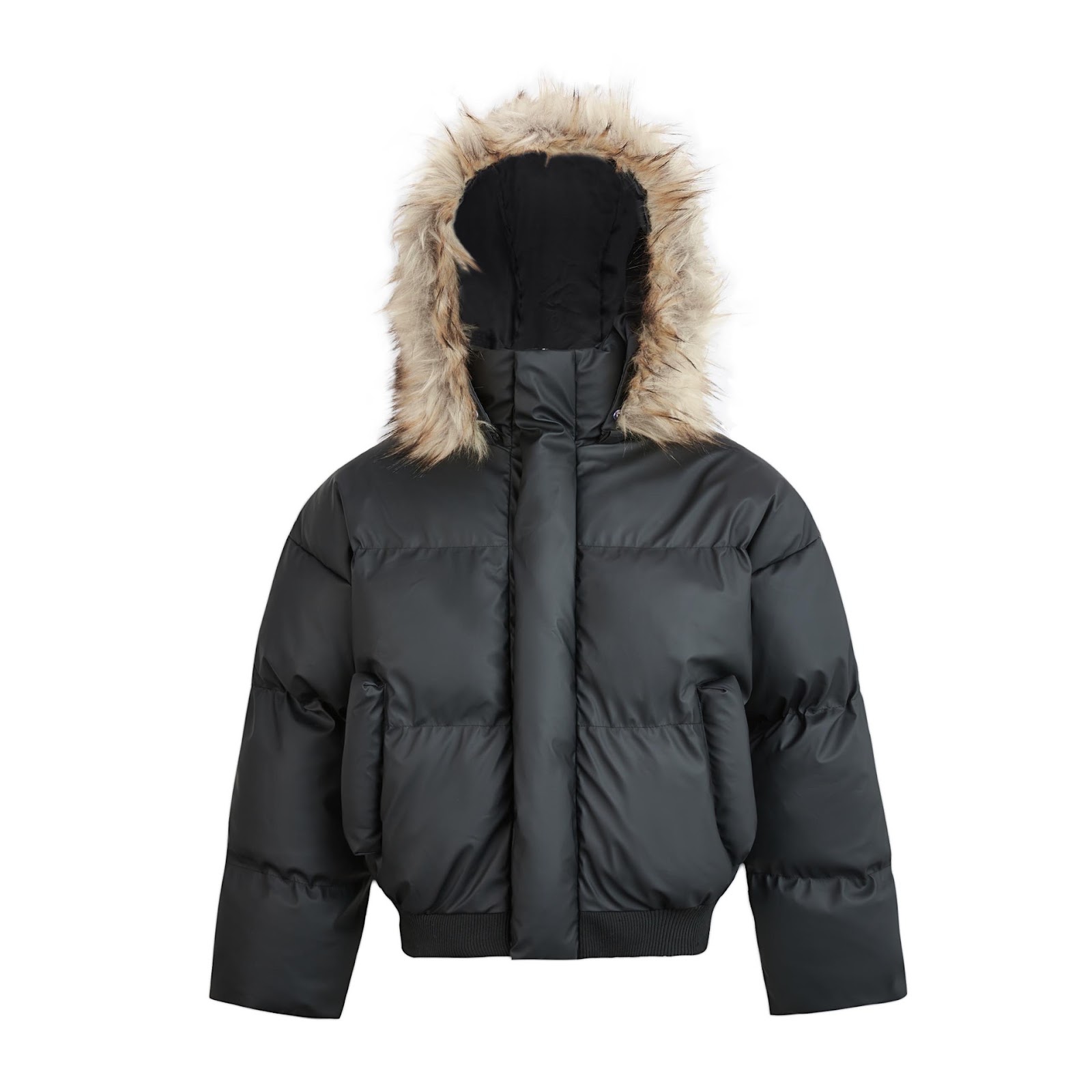Padded men's jacket made of PU leather