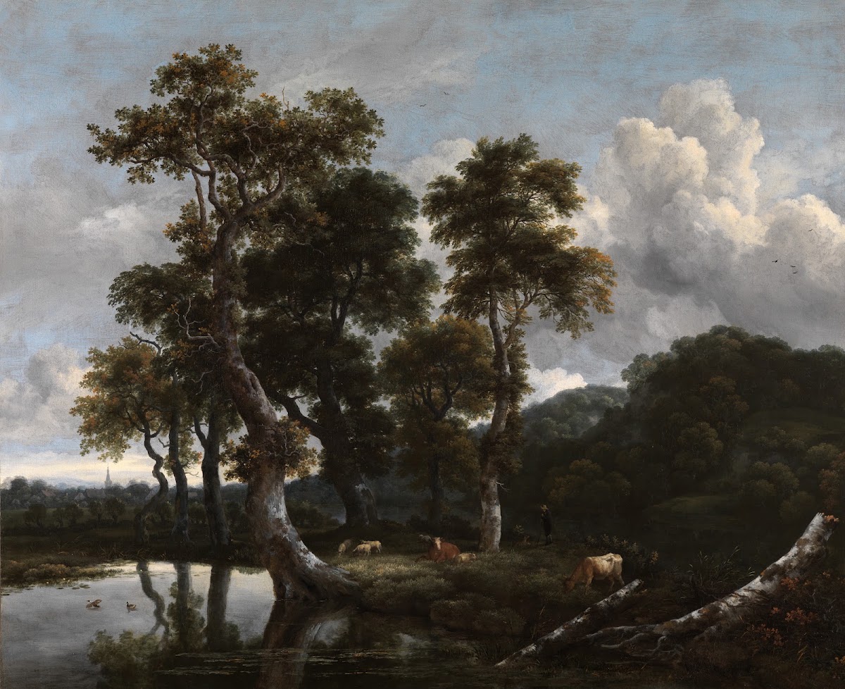 Grosse Baumgruppe am Wasser ca 1665