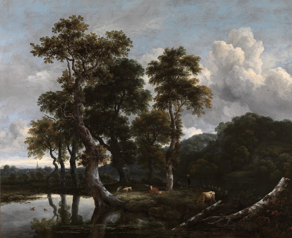 Grosse Baumgruppe am Wasser ca 1665