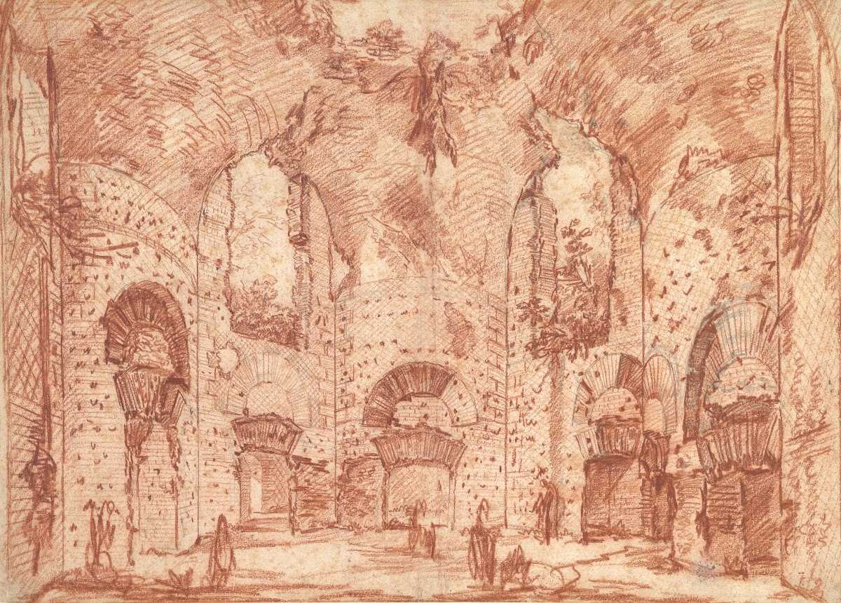 The Octagonal Room in the Small Baths at the Villa of Hadrian Tivoli ca 1777