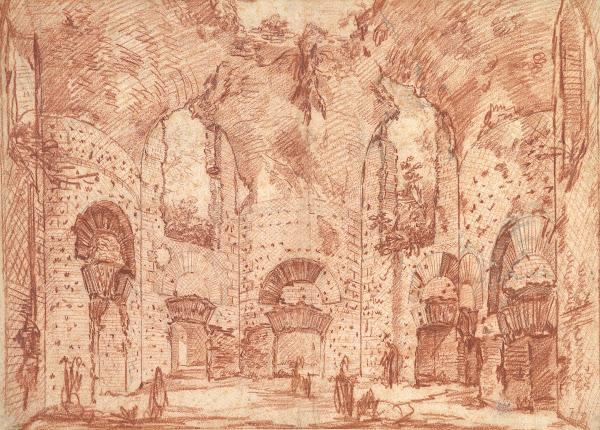 The Octagonal Room in the Small Baths at the Villa of Hadrian Tivoli ca 1777