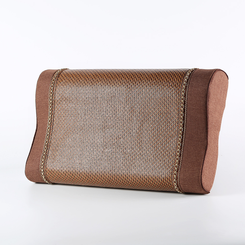 Memory-Foam Pillow with Removable Rattan Cover