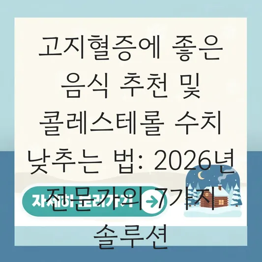 고지혈증에 좋은 음식 추천 및 콜레스테롤 수치 낮추는 법 대표 이미지