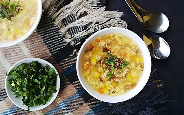 Soup Trứng Nấu Bắp