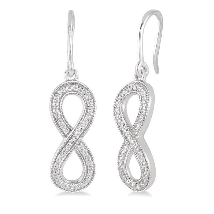 Silver Infinity Diamond Fashion Earrings