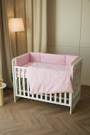 Постільний комплект в дитяче ліжечко 6 ел Twins Belle рожевий