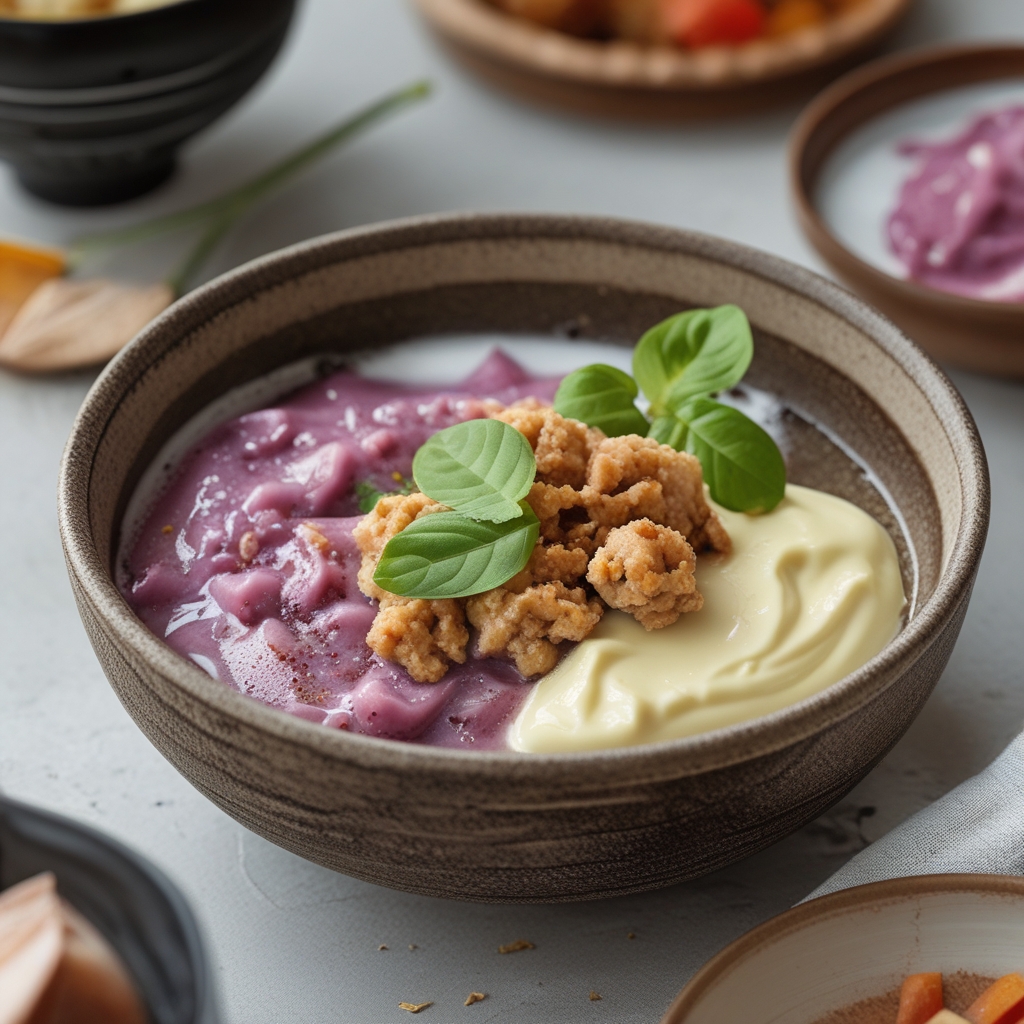 Final Ube & Jackfruit Breakfast Bowl with Pandan Cream