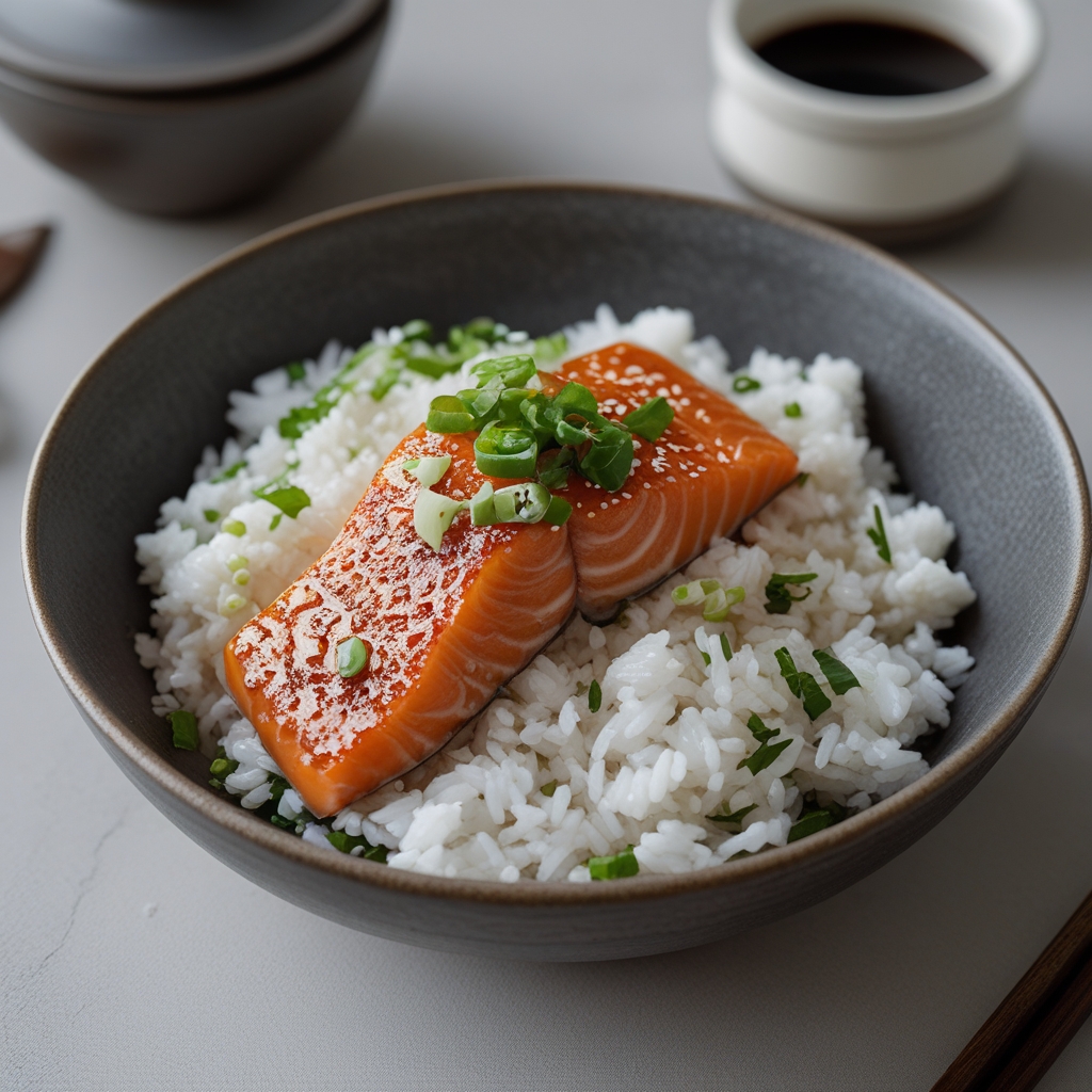 30-Minute Miso-Glazed Salmon Rice Bowls with Sesame Ginger Slaw