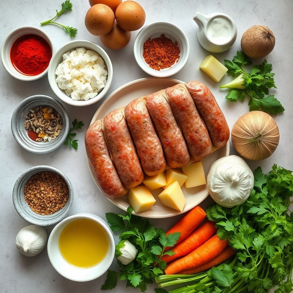 Ingredients for One-Pan Sausage and Potatoes Easy Weeknight Dinner – 40-Minute Comfort Food