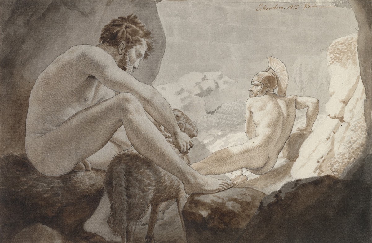 Odysseus flygter fra Polyfem 1812